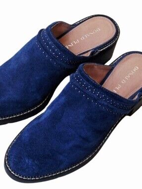 DONALD.J PLINER Sahara Studded Suede Slip-On Slide Clog Mule Shoes